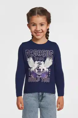 Wehkamp NAME IT KIDS longsleeve NKFOLISIA met printopdruk donkerblauw aanbieding