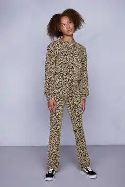 Wehkamp Coolcat Flare Broek Bailey met Luipaard Jacquard Patroon aanbieding