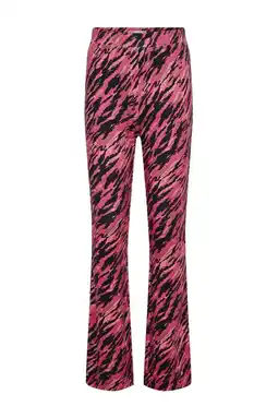 Wehkamp KIDS ONLY GIRL flared broek KOGPAIGE met all over print donkerroze/zwart aanbieding