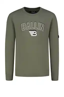 Wehkamp Ballin sweater met logo leger groen aanbieding