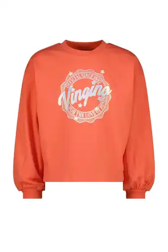 Wehkamp Vingino sweater Jazzlin met printopdruk koraaloranje aanbieding