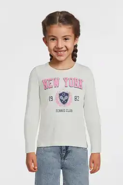 Wehkamp NAME IT KIDS longsleeve NKFOLISIA met printopdruk offwhite aanbieding