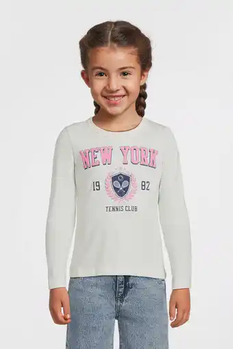 Wehkamp NAME IT KIDS longsleeve NKFOLISIA met printopdruk offwhite aanbieding