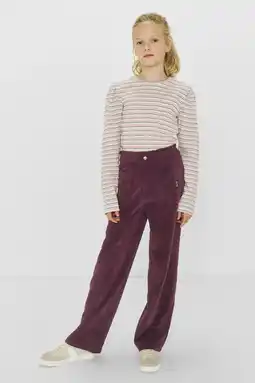 Wehkamp Me & My Monkey wide leg corduroy broek Raven rood aanbieding
