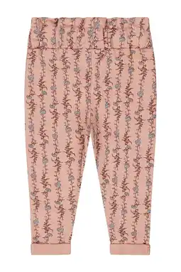 Wehkamp Dirkje high waist relaxed broek met all over print lichtroze/bruin aanbieding