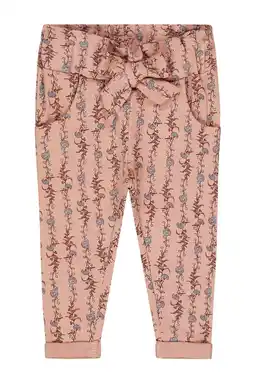 Wehkamp Dirkje high waist relaxed broek met all over print lichtroze/bruin aanbieding