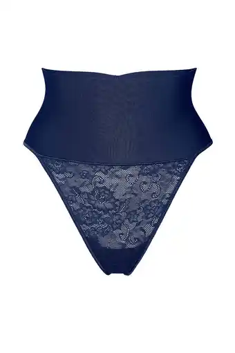 Wehkamp Maidenform high waist corrigerende string Tame Your Tummy donkerblauw aanbieding