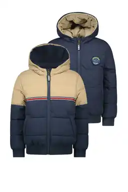 Wehkamp B.Nosy reversible gewatteerde winterjas Joah donkerblauw/beige aanbieding