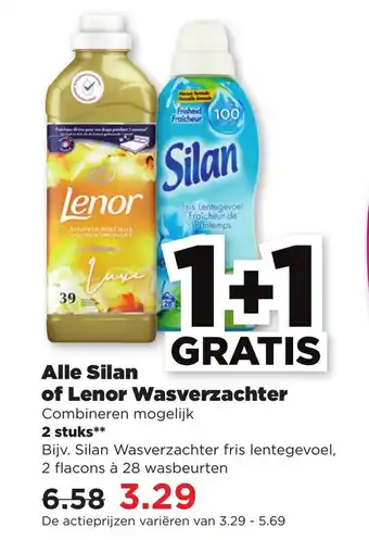 PLUS Alle Silan of Lenor Wasverzachter aanbieding