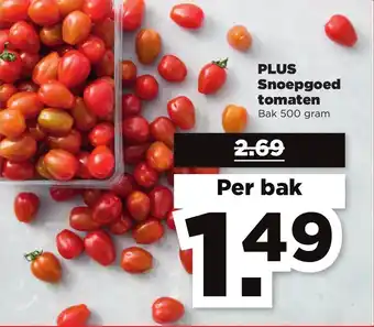 PLUS Snoepgoed tomaten 500g aanbieding