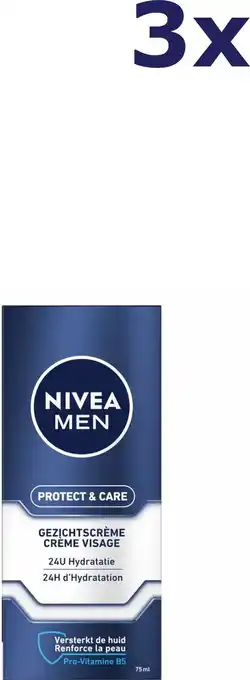 Bol.com 3x Nivea men protect gezichtscreme 75ML aanbieding