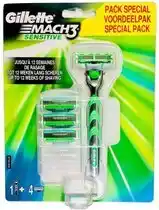 Bol.com Gillette Mach3 Sensitive Voordeelpakket (with 4 Blades) aanbieding