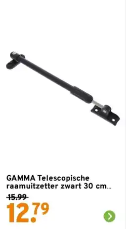 GAMMA GAMMA Telescopische raamuitzetter zwart aanbieding