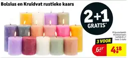 Kruidvat Bolsius en Kruidvat rustieke kaars aanbieding