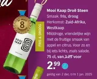 Albert Heijn Mooi Kaap Droë Steen aanbieding