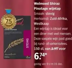 Albert Heijn Welmoed Shiraz Pinotage wijntap aanbieding