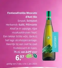 Albert Heijn Fontanafredda Moscato d'Asti Bio aanbieding