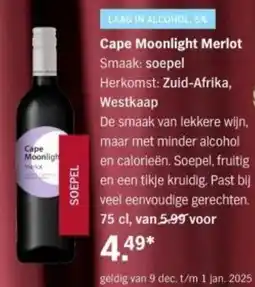 Albert Heijn Cape Moonlight Merlot aanbieding