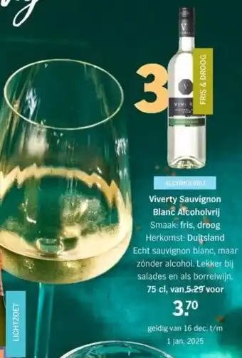 Albert Heijn Viverty Sauvignon Blanc Alcoholvrij aanbieding