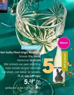 Albert Heijn Not Guilty Pinot Grigio Alcoholvij aanbieding