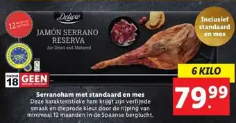 Lidl Serranoham met standaard en mes aanbieding