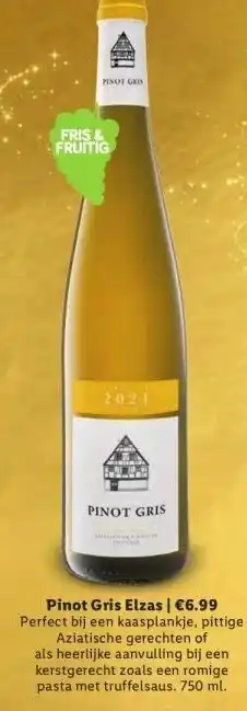 Lidl Pinot Gris Elzas | €6.99 aanbieding