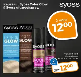 Trekpleister Keuze uit Syoss Color Glow & Syoss uitgroeispray. aanbieding