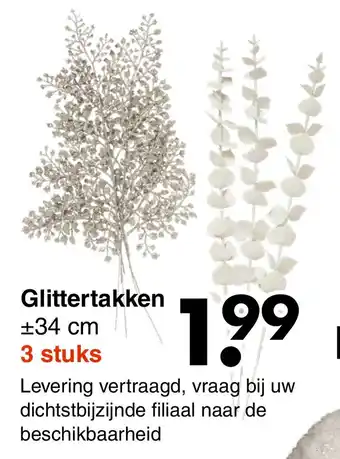 Wibra Glittertakken 34cm aanbieding