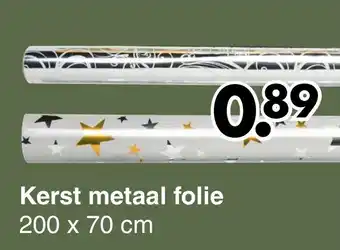 Wibra Kerst metaal folie 200 x 70cm aanbieding