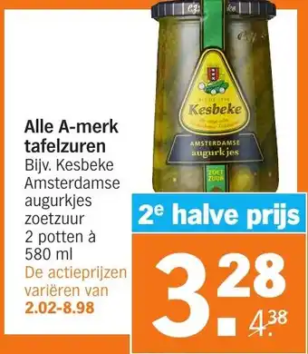 Albert Heijn Alle A-merk tafelzuren aanbieding