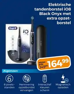 Trekpleister Elektrische tandenborstel i08 Black Onyx met extra opzetborstel aanbieding