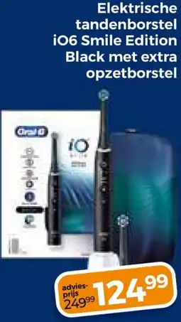 Trekpleister Elektrische tandenborstel i06 Smile Edition Black met extra opzetborstel aanbieding