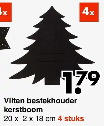 Wibra Vilten bestekhouder kerstboom aanbieding