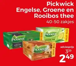 Trekpleister Pickwick Engelse, Groene en Rooibos thee aanbieding