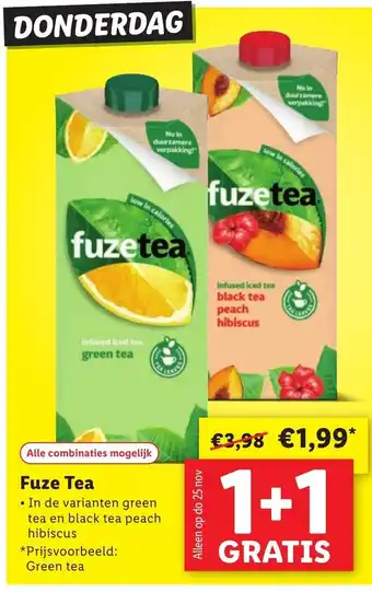 Lidl Fuze Tea 1+1 aanbieding