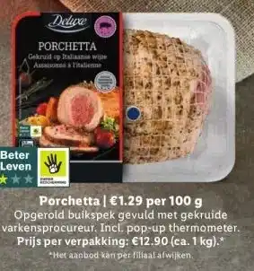 Lidl Porchetta | €1.29 per 100 g aanbieding