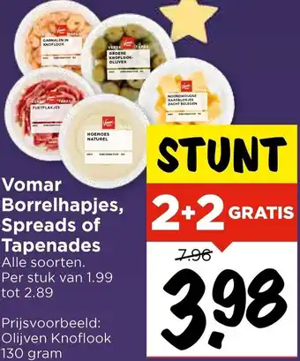 Vomar Voordeelmarkt Vomar Borrelhapjes, Spreads of Tapenades aanbieding