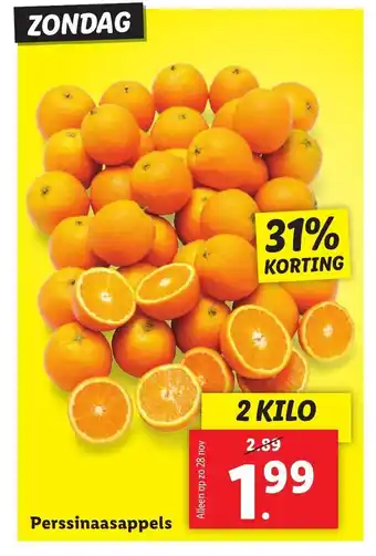 Lidl Perssinaasappels 2kg aanbieding