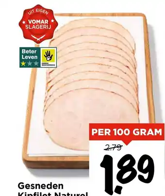 Vomar Voordeelmarkt Gesneden Kipfilet Naturel aanbieding