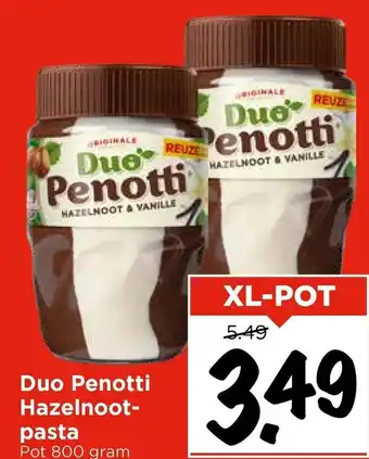 Vomar Voordeelmarkt Duo Penotti Hazelnoot pasta aanbieding