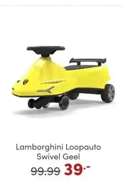 Baby & Tiener Lamborghini Loopauto Swivel Geel aanbieding