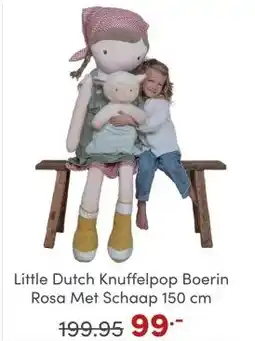 Baby & Tiener Little Dutch Knuffelpop Boerin Rosa Met Schaap 150 cm aanbieding