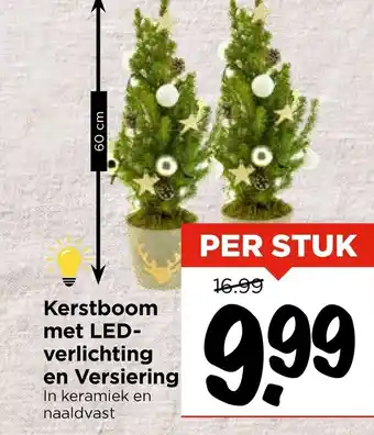 Vomar Voordeelmarkt Kerstboom met LED verlichting en Versiering aanbieding