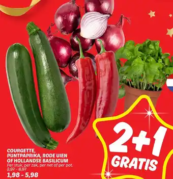 Dekamarkt Courgette,puntpaprika, rode uien of hollandse basilicum aanbieding