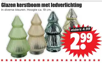 Dirk Glazen kerstboom met ledverlichting aanbieding