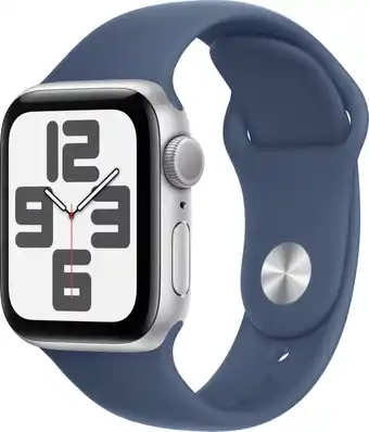 Coolblue Apple Watch SE 2024 40mm Zilver Sportband M/L aanbieding