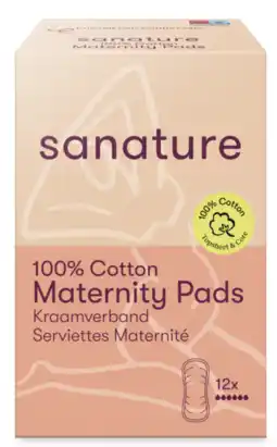 De Online Drogist Sanature 100% Cotton Maternity Pads Kraamverband aanbieding