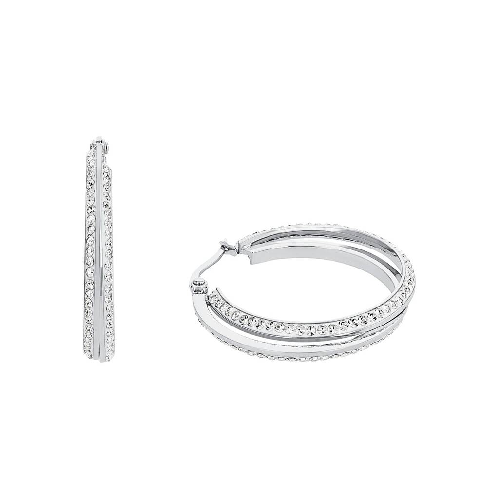 Guess stalen oorringen Guess logo 50mm voor dames | Lucardi-BE