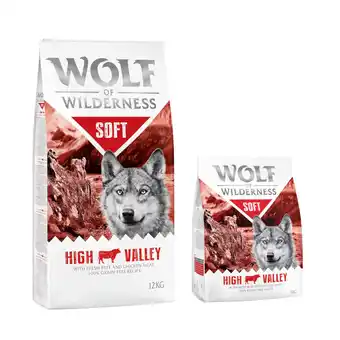 Zooplus 12 + 2 kg gratis! 14 kg Wolf of Wilderness Honden Droogvoer Soft - High Valley - Rund (Halfvochtig ) aanbieding