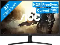 Bol.com AOC CQ32G4VE - QHD Curved Gaming Monitor - 180hz - 32 inch aanbieding
